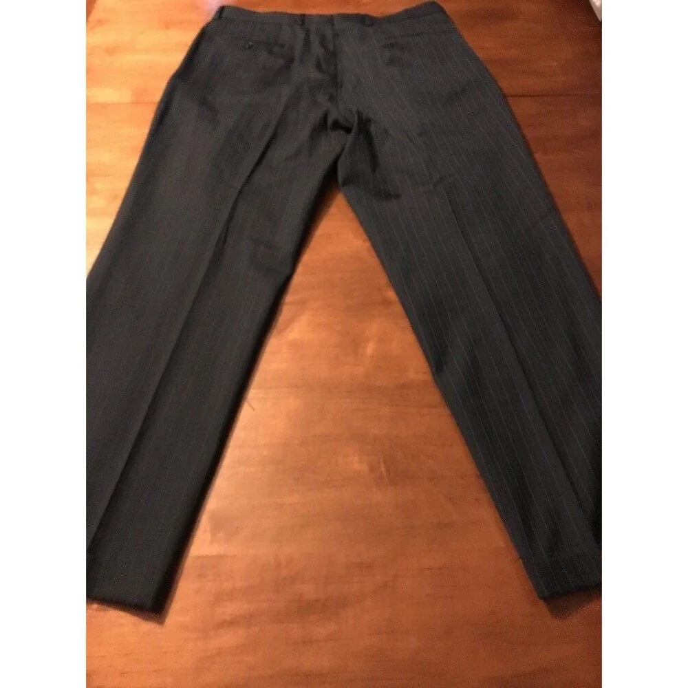 Joseph A. Bank Men's Suit Blue Pinstripe 100% Wool Size 42L Size 34 Pants